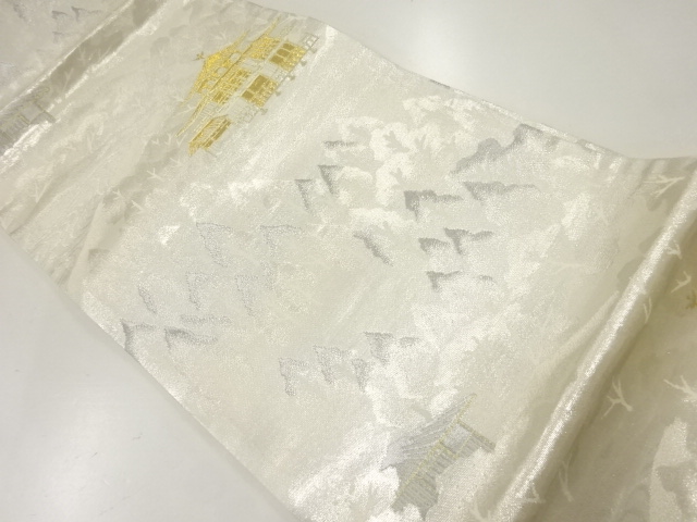 JAPANESE FUKURO OBI / WOVEN KINKAKU TEMPLE